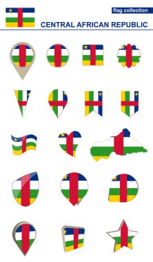 Orta Afrika Cumhuriyeti bayrağı koleksiyonu. Büyük set tasarımı için.