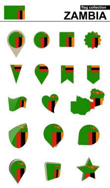 Zambiya bayrağı koleksiyonu. Büyük set tasarımı için.