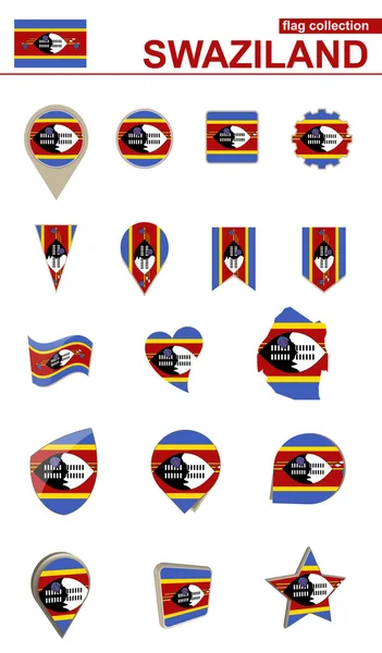 Swaziland vlag collectie. Grote set voor ontwerp. — Stockvector