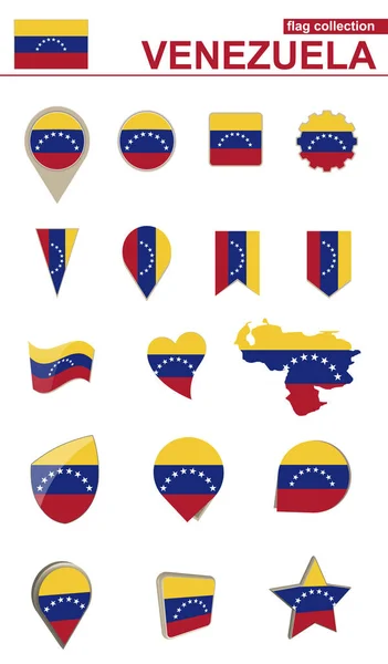 Venezuela Flag Collection. Big set for design. — Stock Vector