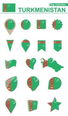 Türkmenistan bayrağı koleksiyonu. Büyük set tasarımı için.