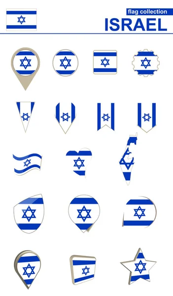 Israël vlag collectie. Grote set voor ontwerp. — Stockvector
