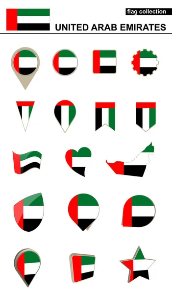 アラブ首長国連邦国旗コレクション。デザインのための大きなセット. — ストックベクタ