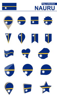 Nauru bayrak toplama. Büyük set tasarımı için.