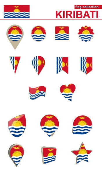 Kiribatis flagga samling. Stor uppsättning för design. — Stock vektor