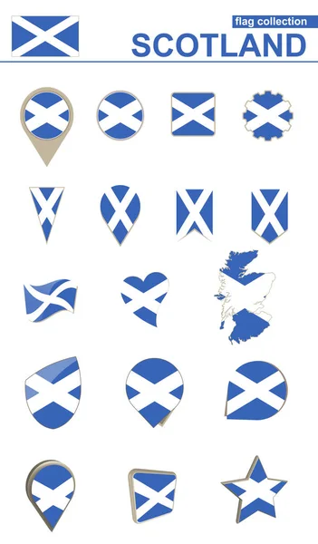 苏格兰国旗集合。设计的大集. — 图库矢量图片