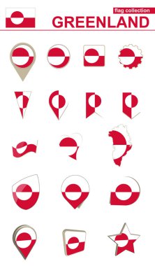 Grönland bayrak toplama. Büyük set tasarımı için.