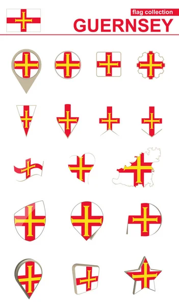 Guernsey flagga samling. Stor uppsättning för design. — Stock vektor