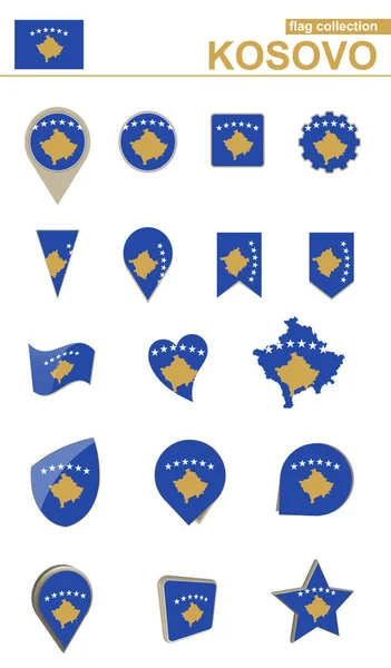 Collection du drapeau du Kosovo. Grand ensemble pour le design . — Image vectorielle