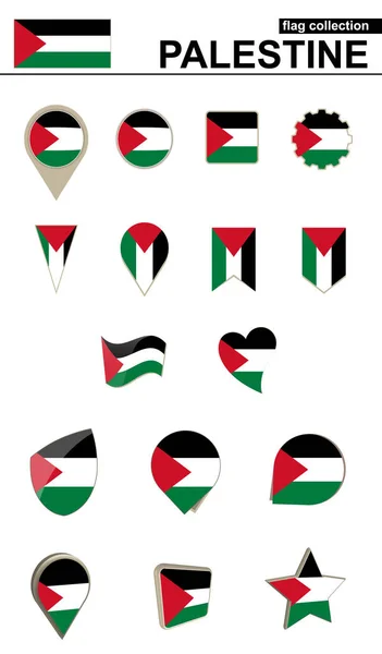 Palestina vlag collectie. Grote set voor ontwerp. — Stockvector