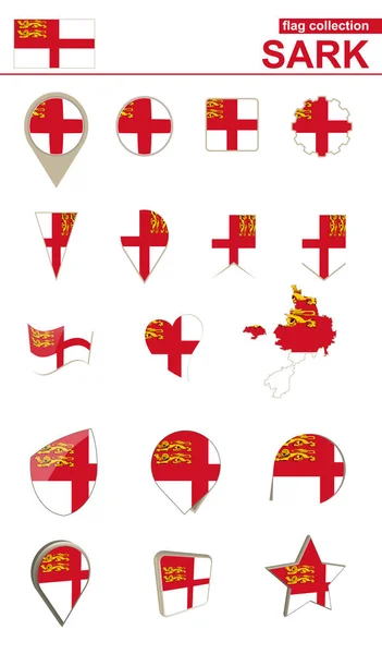 Collection de drapeaux Sark. Grand ensemble pour le design . — Image vectorielle