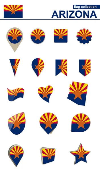 Arizona Flag Collection. Grand ensemble pour le design . — Image vectorielle