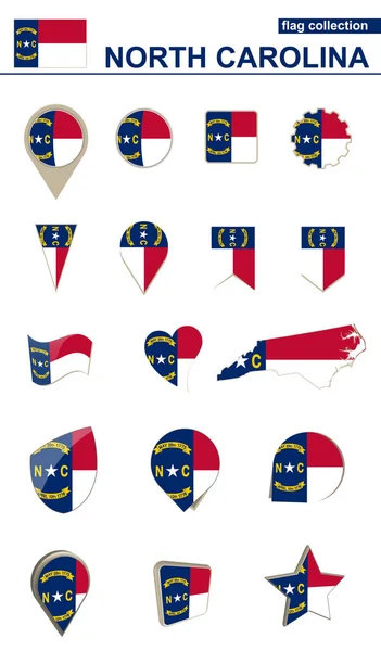 Прапор Північної Кароліни колекції. Великий набір для проектування. — стоковий вектор