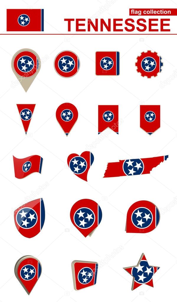 Tennessee Flag Collection. Big set for design.