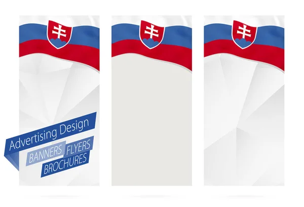 Design of banners, flyers, brochures with flag of Slovakia. — Stock Vector