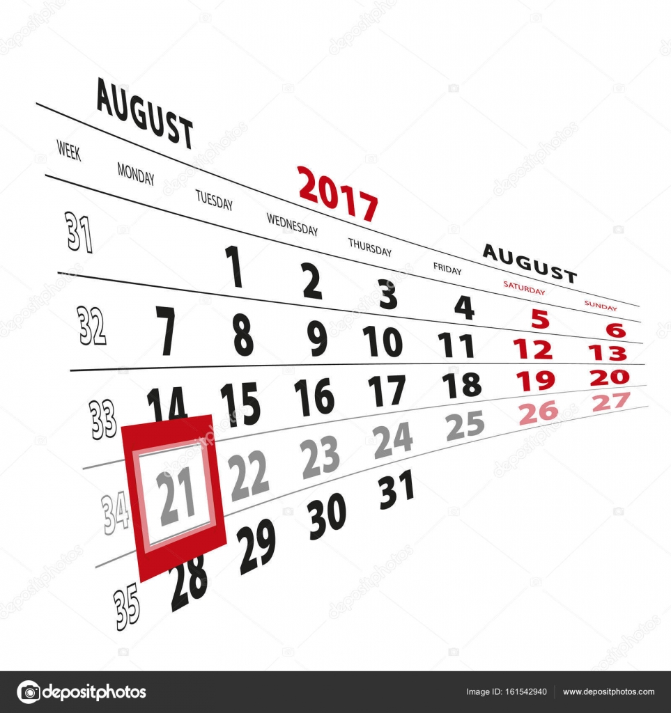 8 月 21 日カレンダー 17 で強調表示されます 週は月曜日から開始します ストックベクター C Boldg 8 月 21 日カレンダー 17 で強調表示されます 週は月曜日から開始します ストックベクター C Boldg
