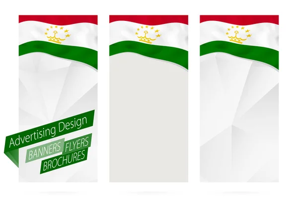 Tervezése bannerek, szórólapok, prospektusok, Tádzsikisztán zászlaja. — Stock Vector