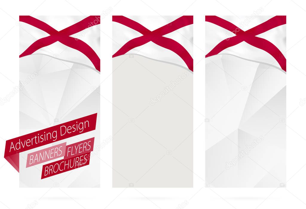 Design of banners, flyers, brochures with Alabama State Flag.