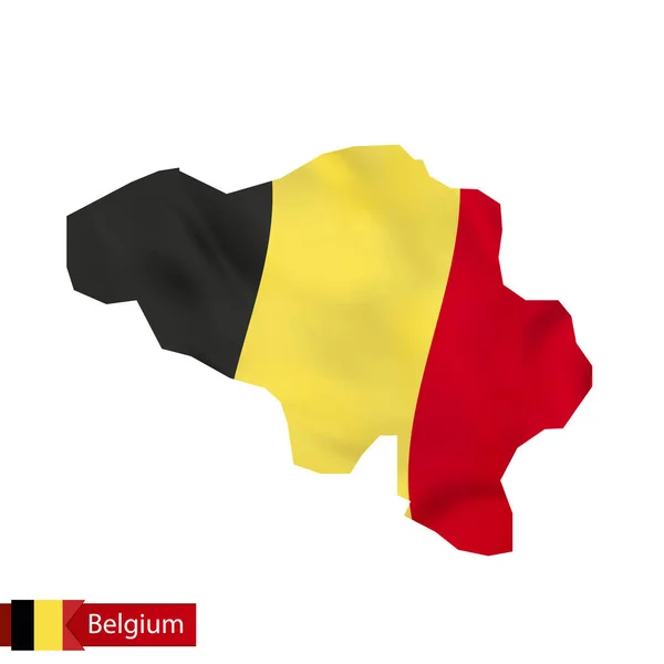Carte de la Belgique avec drapeau de la Belgique . — Image vectorielle