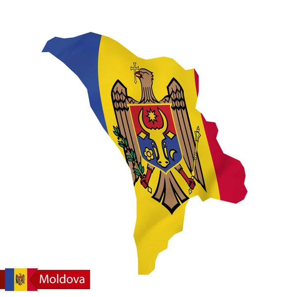 Мартініка карта з розмахуючи прапором Молдови. — стоковий вектор