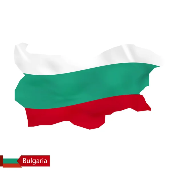 Bulgaria map with waving flag of Bulgaria. — Stock Vector