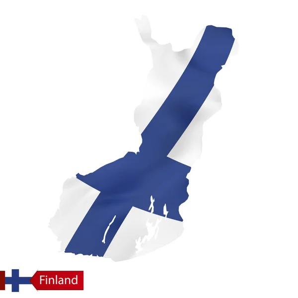 Finlande carte avec drapeau de la Finlande . — Image vectorielle