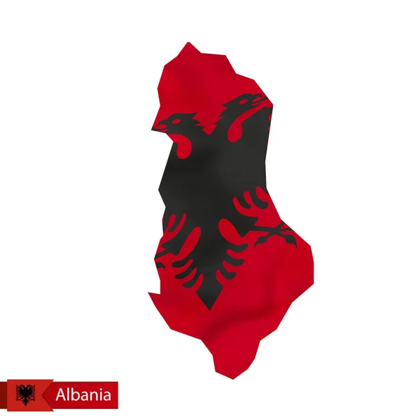 Albânia mapa com bandeira acenando de Albânia . — Vetor de Stock