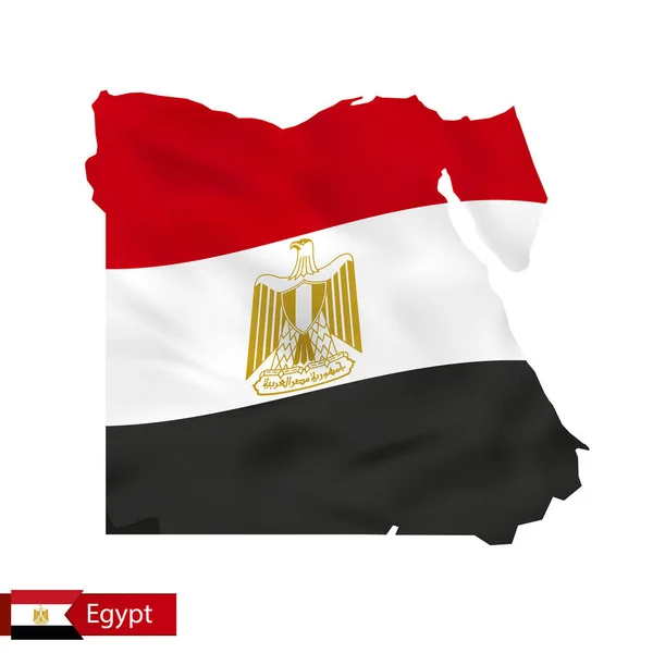 Ülke bayrağı sallayarak ile Mısır harita. — Stok Vektör