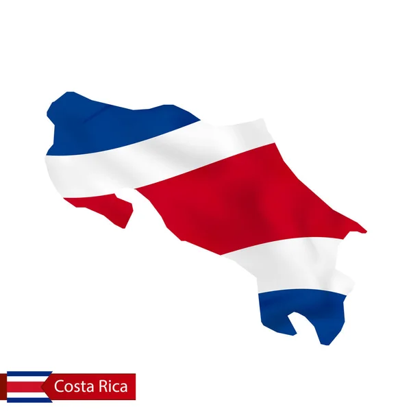 Χάρτης Κόστα Ρίκα με κουνώντας τη σημαία της χώρας. — Διανυσματικό Αρχείο