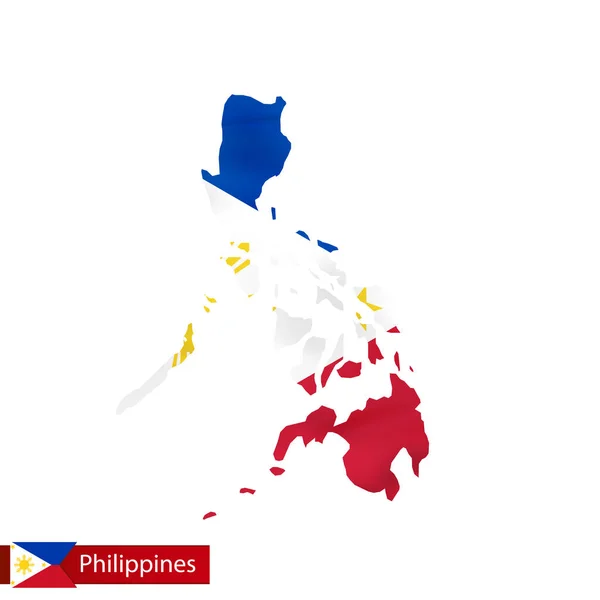 Philippines carte avec drapeau du pays . — Image vectorielle