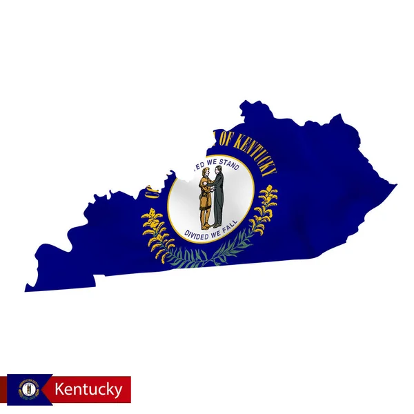 Карта штату Кентуккі з розмахуючи прапором нас держави. — стоковий вектор
