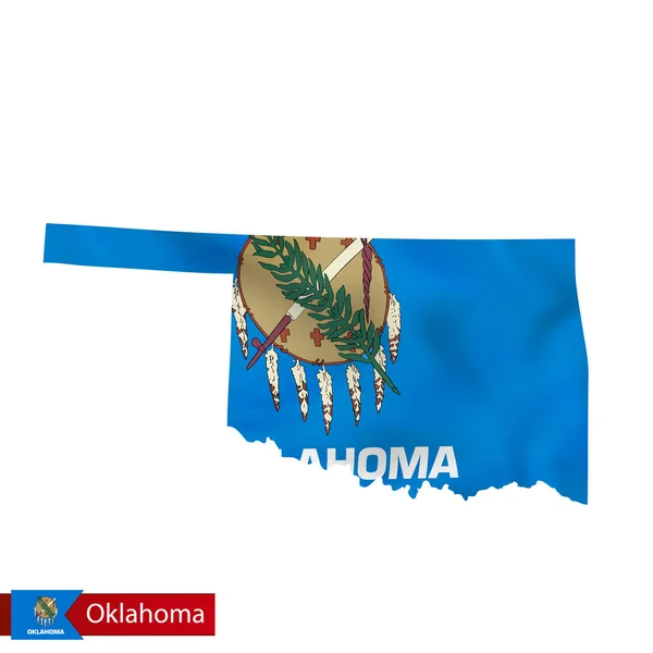 奥克拉荷马州地图挥舞旗帜的我们. — 图库矢量图片