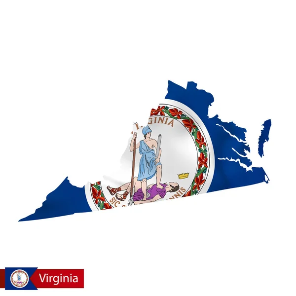 私たちの状態の旗を振ってバージニア州地図. — ストックベクタ