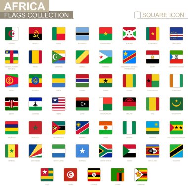 Bayraklar Afrika köşeli. Zimbabve Cezayir.