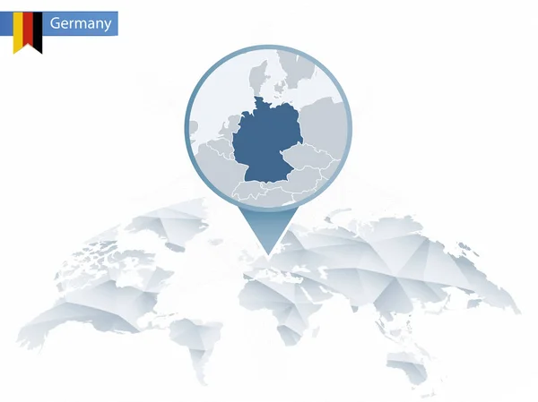 개요 둥근 고정된 상세한 독일 지도와 세계 지도. — 스톡 벡터