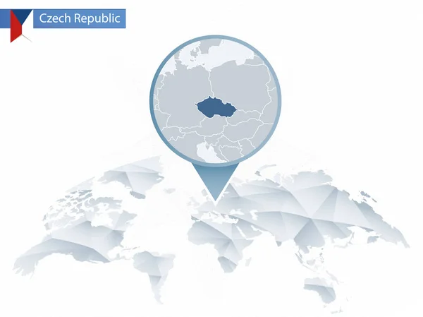 Absztrakt lekerekített World Map rögzített részletes Csehország m — Stock Vector