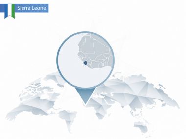 Soyut sabitlenmiş detaylı Sierra Leone harita Dünya Haritası yuvarlak