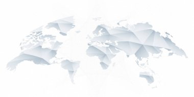 Poligonal üçgen yuvarlak vektör Dünya Haritası.