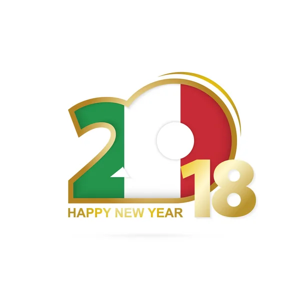 意大利国旗图案 2018 年。快乐的新年设计. — 图库矢量图片