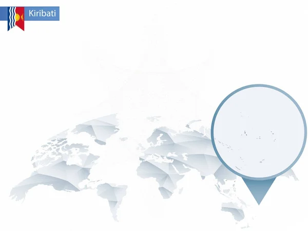 Carte du monde arrondie abstraite avec carte Kiribati détaillée . — Image vectorielle