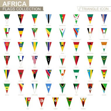 Flags of Africa, all African flags. Triangle icon. clipart