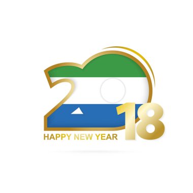 Yıl 2018 Sierra Leone bayrak desenli. Mutlu yeni yıl tasarım.