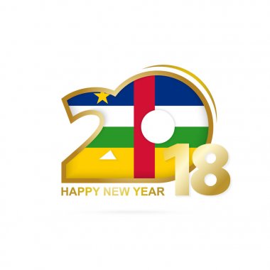 Orta Afrika Cumhuriyeti bayrak desenli yıl 2018. Mutlu yeni 