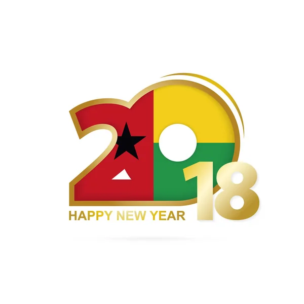 2018 年前与几内亚比绍国旗图案。快乐的新年设计 — 图库矢量图片