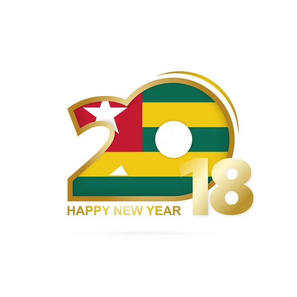 多哥国旗图案 2018 年。快乐的新年设计. — 图库矢量图片