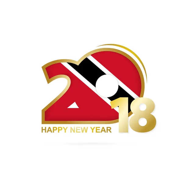 特立尼达和多巴哥国旗图案 2018 年。新年快乐 — 图库矢量图片
