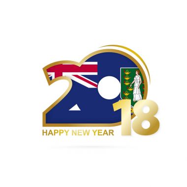 İngiliz Virgin Adaları bayrak desenli yıl 2018. Mutlu yeni siz