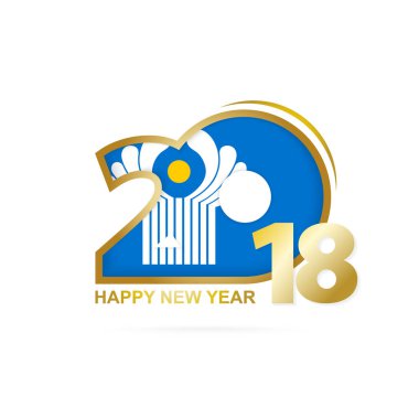 Yıl 2018 CIS bayrak desenli. Mutlu yeni yıl tasarım.