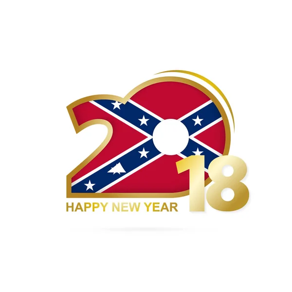 Yıl 2018 Confederate Bayrak desenli. Mutlu yeni yıl tasarım. — Stok Vektör