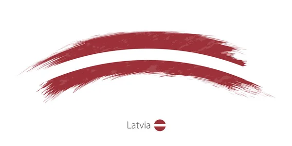 Bandera de Latvia en pincelada grunge redondeada . — Vector de stock
